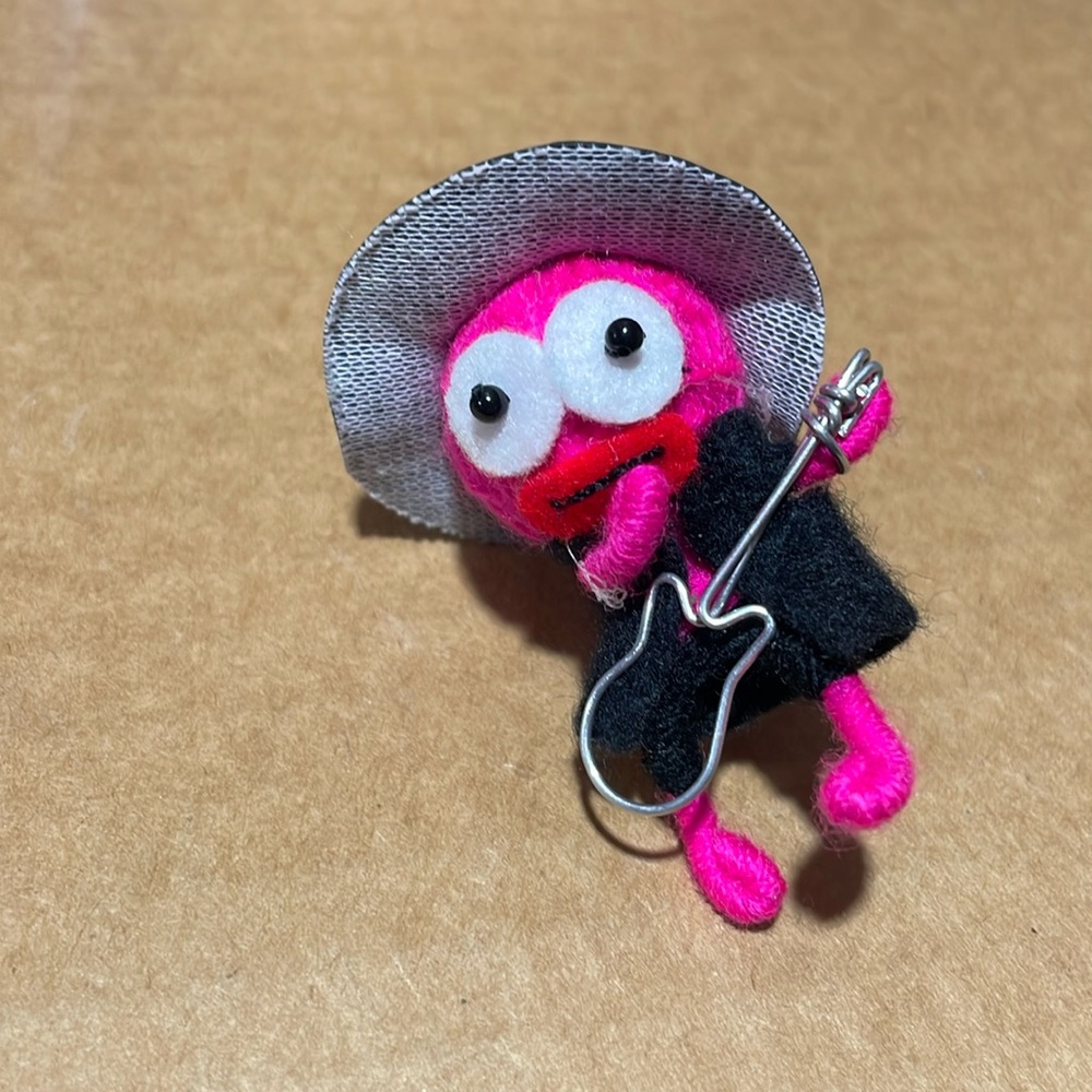 Musician/guitarist yarn doll keychain